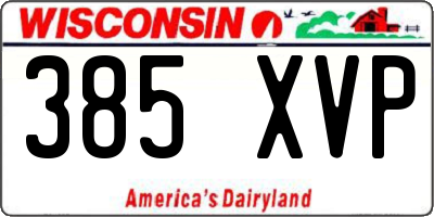 WI license plate 385XVP