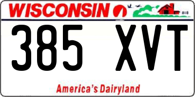 WI license plate 385XVT