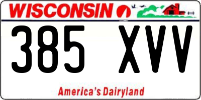 WI license plate 385XVV