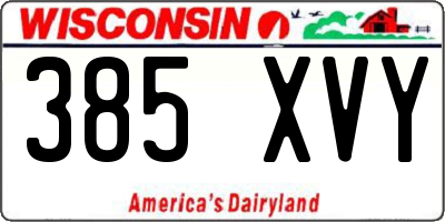 WI license plate 385XVY