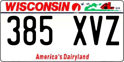 WI license plate 385XVZ