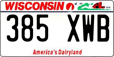 WI license plate 385XWB