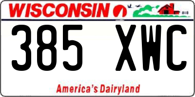 WI license plate 385XWC