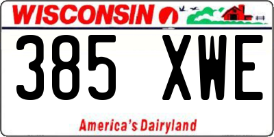 WI license plate 385XWE