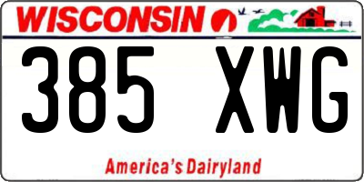 WI license plate 385XWG