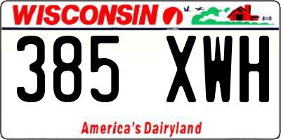WI license plate 385XWH
