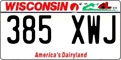 WI license plate 385XWJ