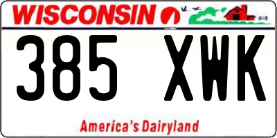WI license plate 385XWK
