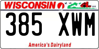WI license plate 385XWM