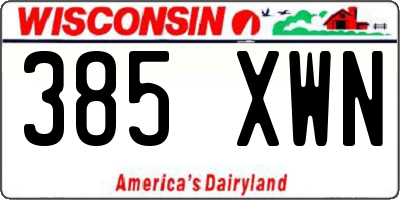 WI license plate 385XWN