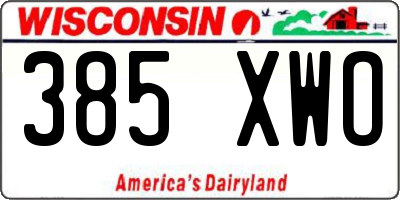 WI license plate 385XWO