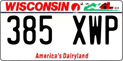 WI license plate 385XWP