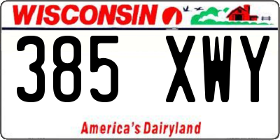 WI license plate 385XWY