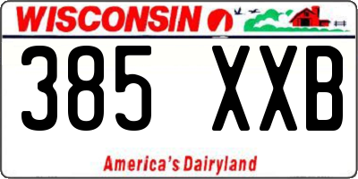 WI license plate 385XXB