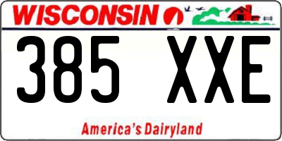 WI license plate 385XXE