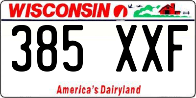 WI license plate 385XXF
