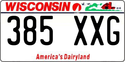 WI license plate 385XXG