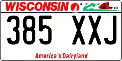 WI license plate 385XXJ