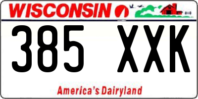 WI license plate 385XXK