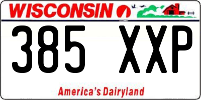 WI license plate 385XXP