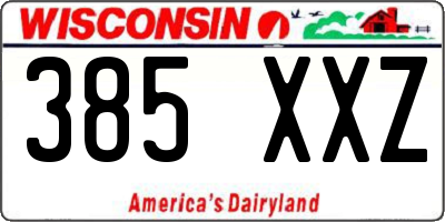 WI license plate 385XXZ