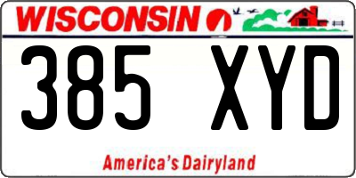 WI license plate 385XYD