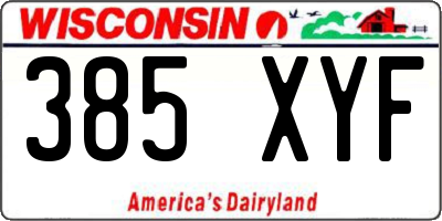 WI license plate 385XYF