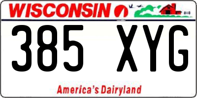 WI license plate 385XYG