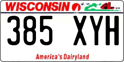 WI license plate 385XYH
