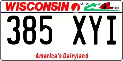 WI license plate 385XYI