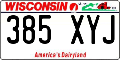 WI license plate 385XYJ