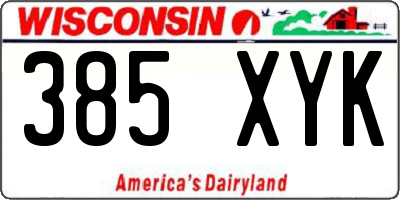 WI license plate 385XYK