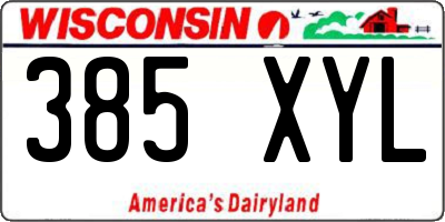 WI license plate 385XYL