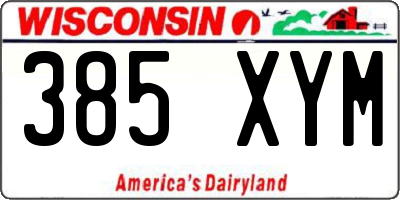 WI license plate 385XYM