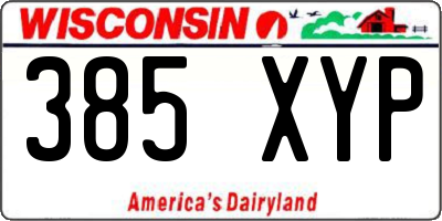 WI license plate 385XYP