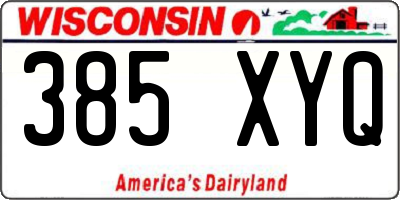 WI license plate 385XYQ