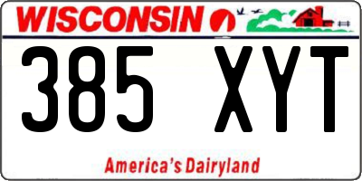 WI license plate 385XYT