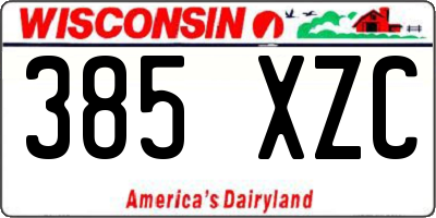 WI license plate 385XZC