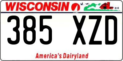 WI license plate 385XZD