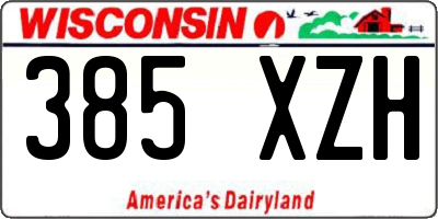 WI license plate 385XZH