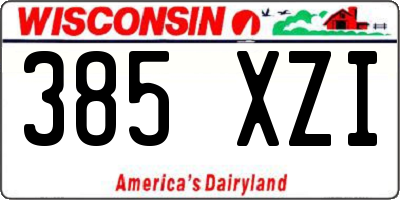 WI license plate 385XZI