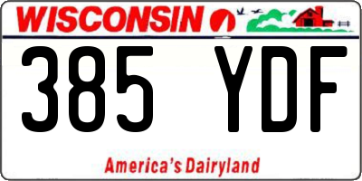 WI license plate 385YDF