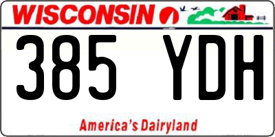 WI license plate 385YDH