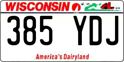 WI license plate 385YDJ