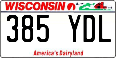 WI license plate 385YDL