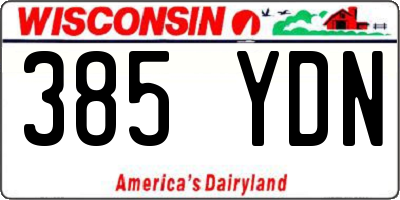 WI license plate 385YDN