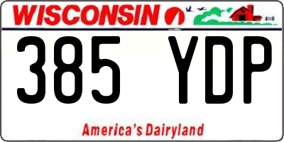 WI license plate 385YDP