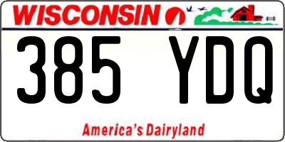 WI license plate 385YDQ
