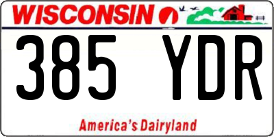 WI license plate 385YDR