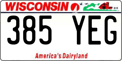 WI license plate 385YEG